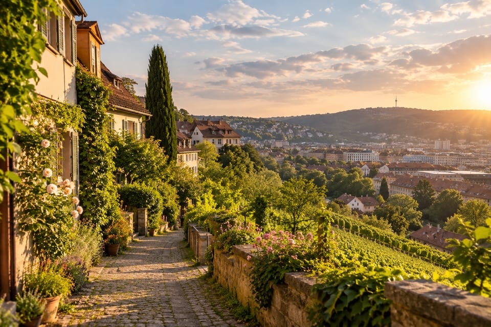 Illustration IA inspirée de Stuttgart, Allemagne — scène d’ambiance non documentaire