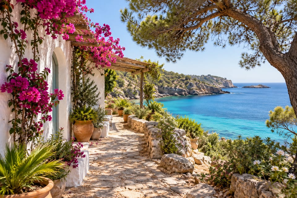 Illustration IA inspirée de Ibiza, Baléares — scène d’ambiance non documentaire