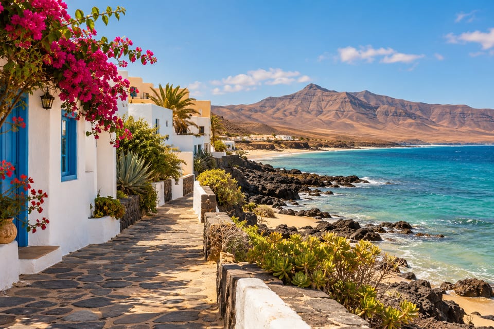 Illustration IA inspirée de Puerto del Rosario, Canaries — scène d’ambiance non documentaire