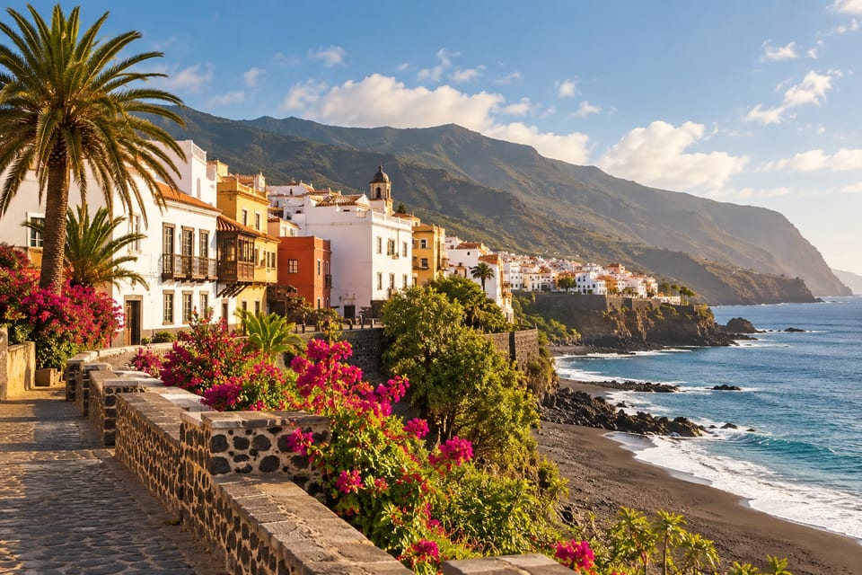 Illustration IA inspirée de Santa Cruz de la Palma, Canaries — scène d’ambiance non documentaire