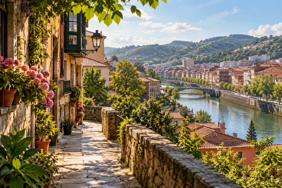 Illustration IA inspirée de Bilbao, Espagne — scène d’ambiance non documentaire