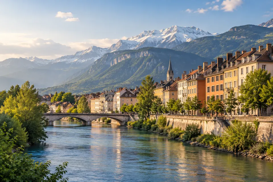 Illustration IA inspirée de Grenoble, France — scène d’ambiance non documentaire