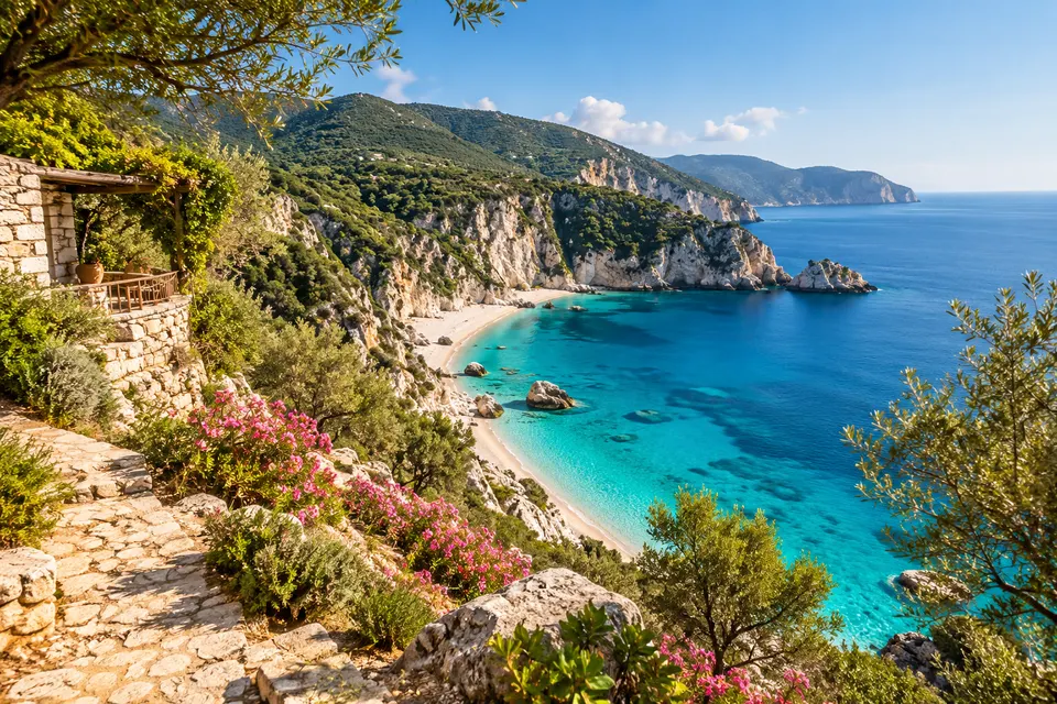 Illustration IA inspirée de Zakynthos, Grèce — scène d’ambiance non documentaire