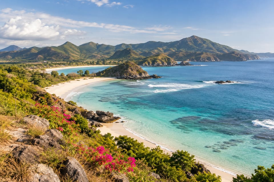 Illustration IA inspirée de Lombok, Indonésie — scène d’ambiance non documentaire