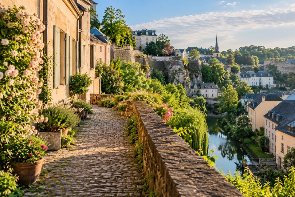 Illustration IA inspirée de Luxembourg, Luxembourg — scène d’ambiance non documentaire