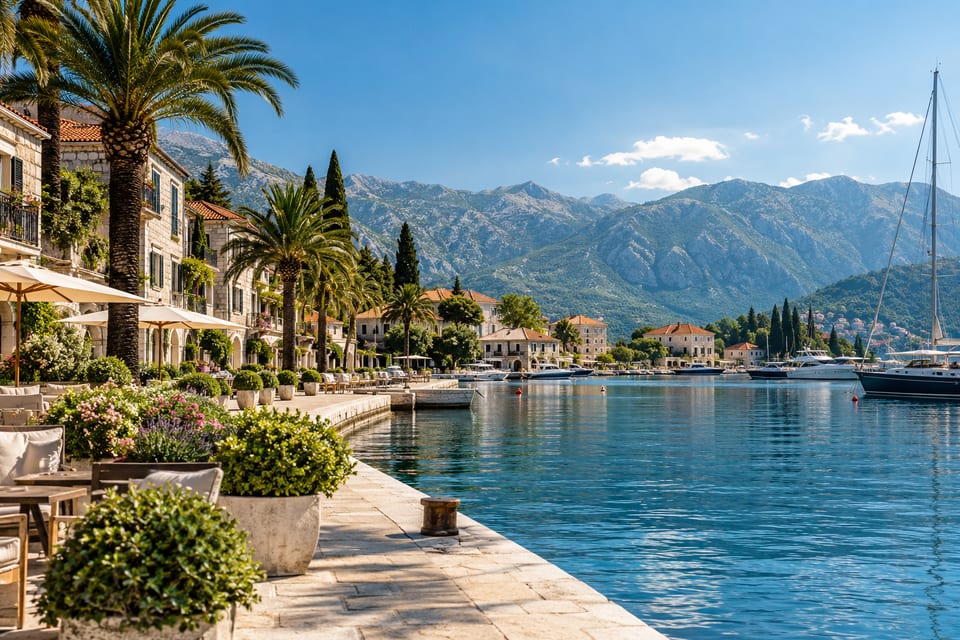 Illustration IA inspirée de Tivat, Monténégro — scène d’ambiance non documentaire