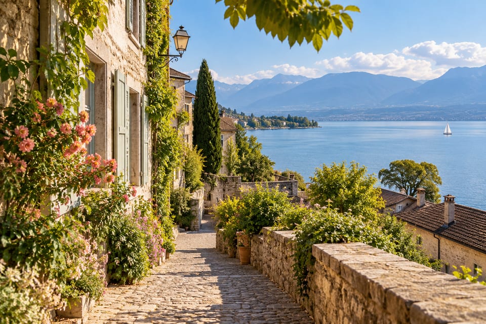 Illustration IA inspirée de Genève, Suisse — scène d’ambiance non documentaire