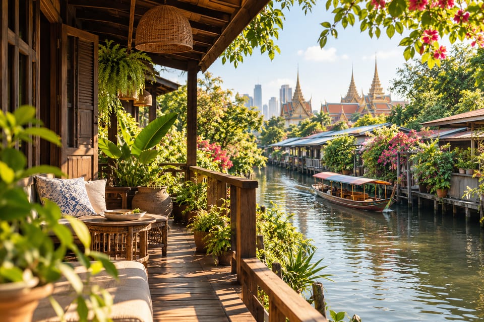 Illustration IA inspirée de Bangkok, Thaïlande — scène d’ambiance non documentaire