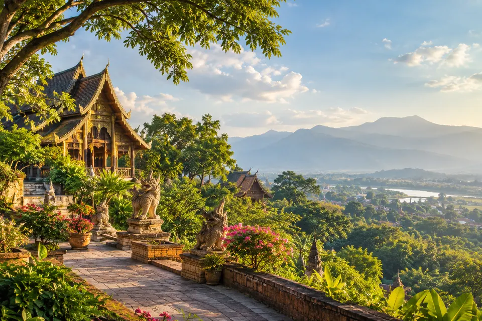Illustration IA inspirée de Chiang Mai, Thaïlande — scène d’ambiance non documentaire