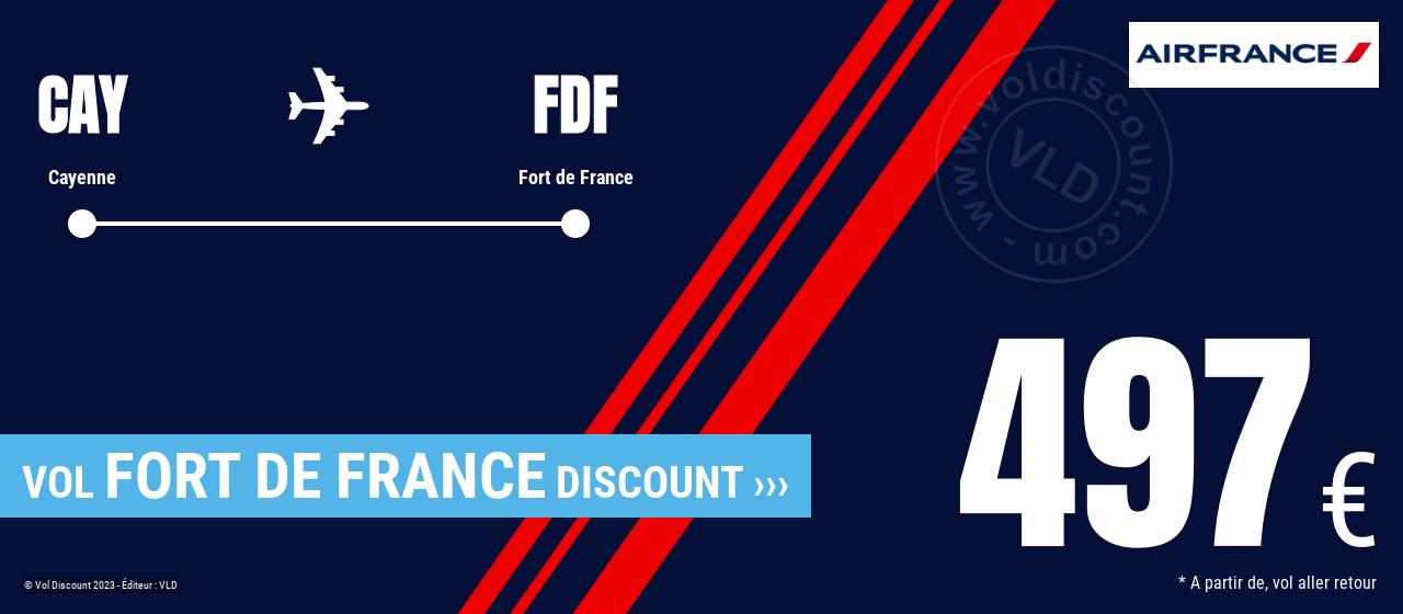 Billet d'avion moins cher Cayenne Fort de France Air France