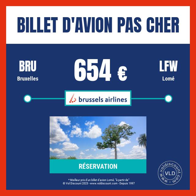 Billet d'avion pas cher Bruxelles Lomé Brussels Airlines