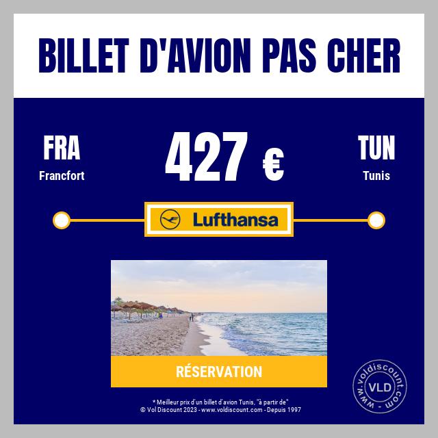 Billet d'avion pas cher Tunisie Lufthansa