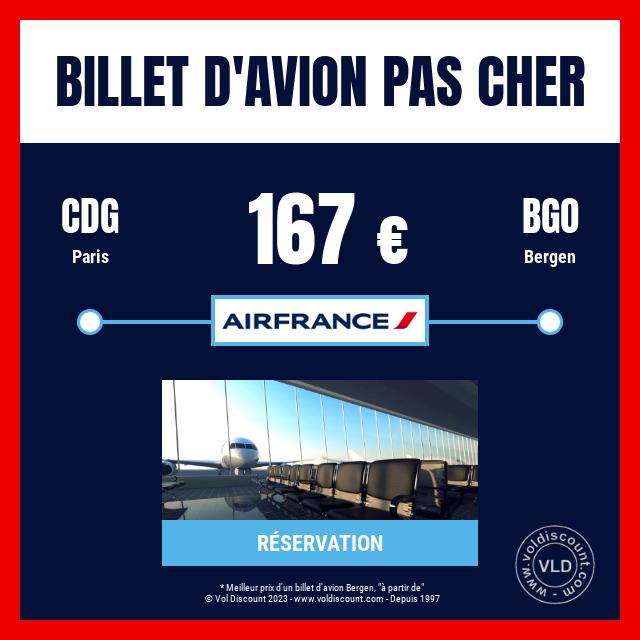 Billet d'avion pas cher Paris Bergen Air France