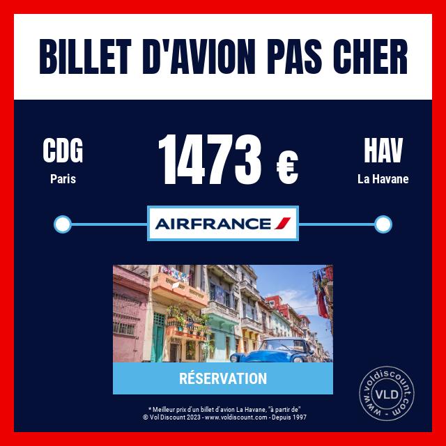 Billet d'avion pas cher Paris La Havane Air France