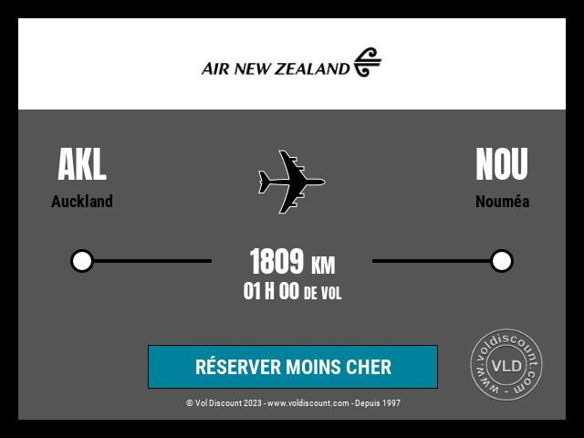 Vol petit prix Auckland Nouméa