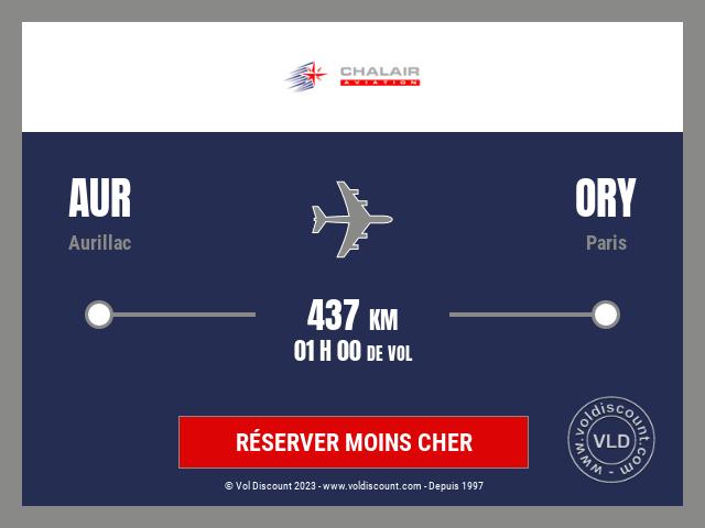 Vol petit prix Aurillac Paris Chalair Aviation