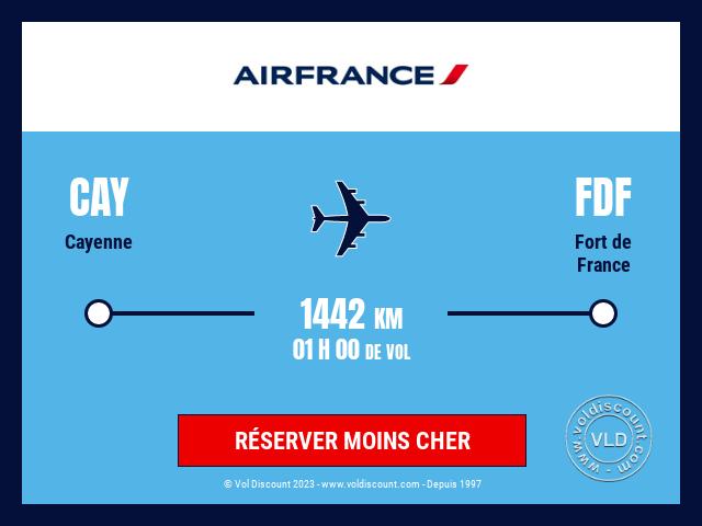 Vol petit prix Cayenne Fort de France Air France