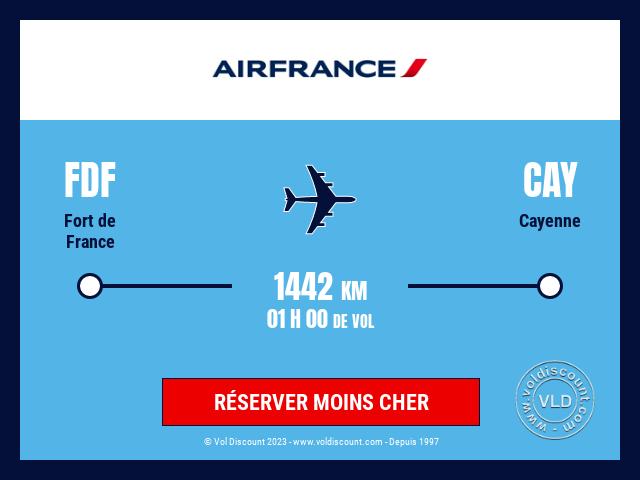Vol petit prix Fort de France Cayenne Air France