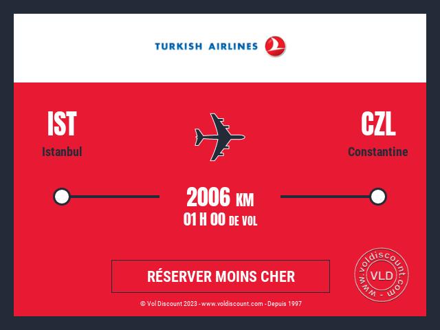 Vol petit prix Constantine Turkish Airlines