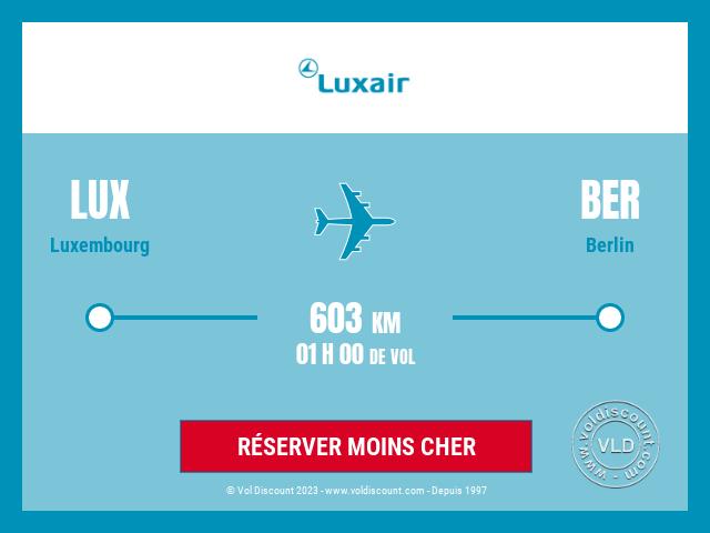 Vol petit prix Luxembourg Berlin Luxair