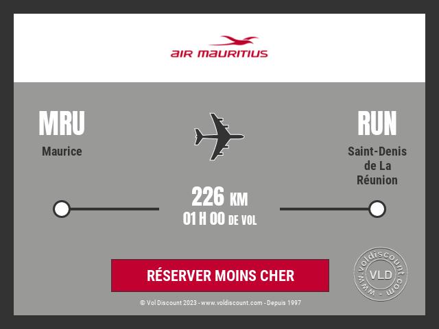 Vol petit prix Saint-Denis de La Réunion Air Mauritius