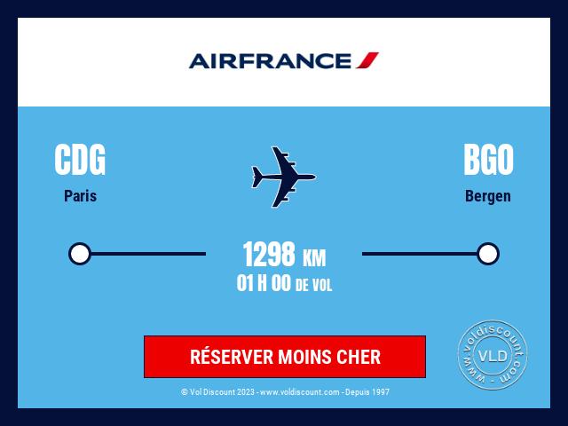 Vol petit prix Paris Bergen Air France