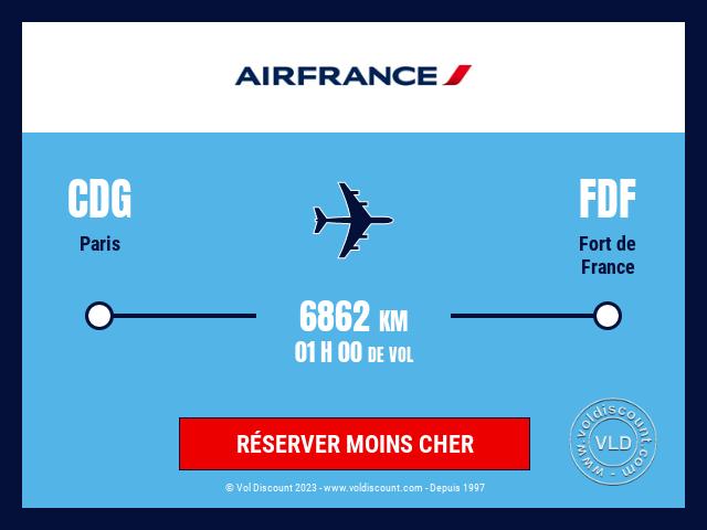 Vol petit prix Fort de France Air France