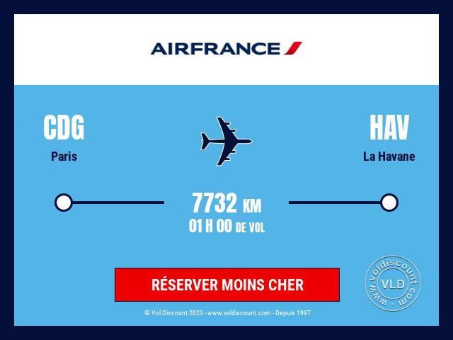 Vol petit prix Paris La Havane Air France