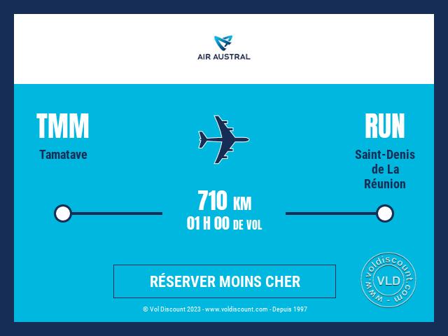Vol petit prix Tamatave Saint-Denis de La Réunion Air Austral