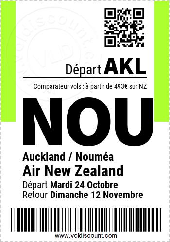 Promotion vol Auckland Nouméa