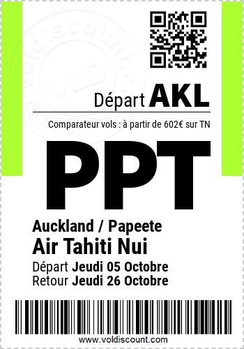 Promotion vol Auckland Papeete
