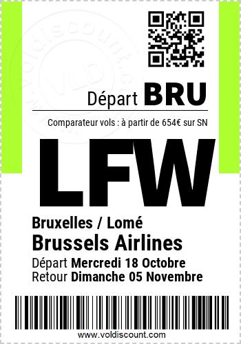 Promotion vol Bruxelles Lomé