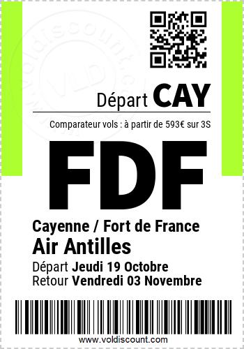 Promotion vol Fort de France
