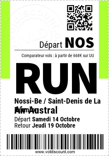 Promotion vol Nossi-Be Saint-Denis de La Réunion