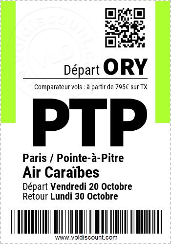 Promotion vol Paris Pointe-à-Pitre