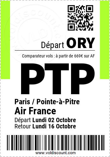 Promotion vol Paris Pointe-à-Pitre
