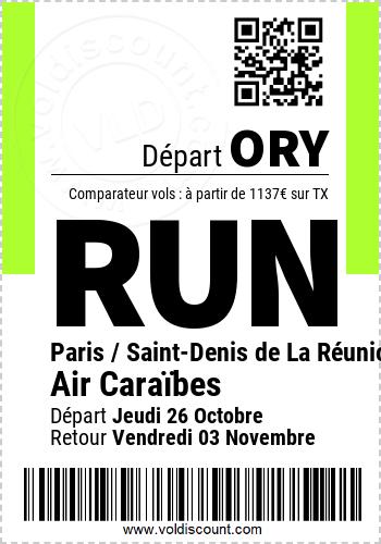 Promotion vol Paris Saint-Denis de La Réunion