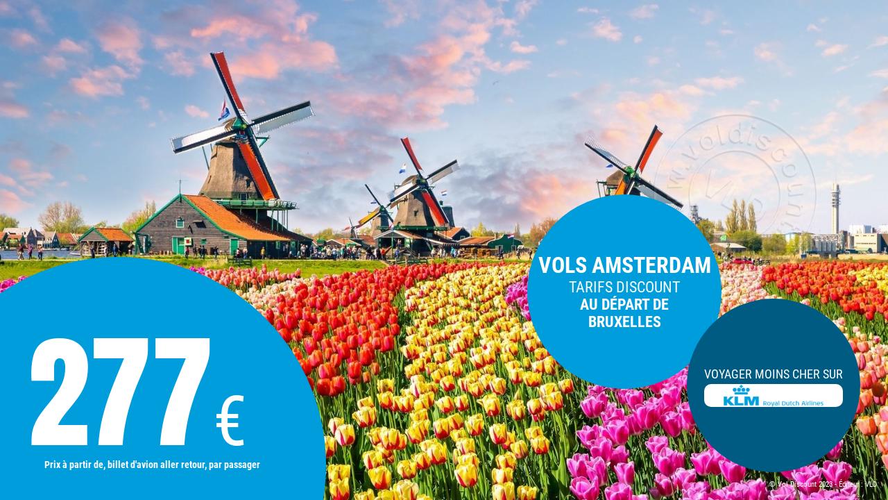 Vol aller retour Bruxelles Amsterdam KLM
