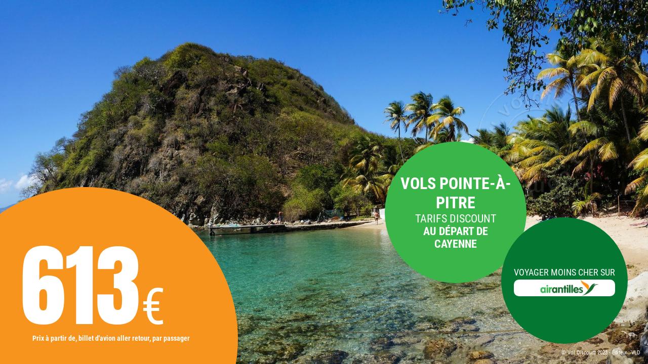 Vol aller retour Cayenne Pointe-à-Pitre Air Antilles