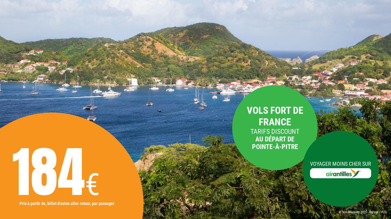 Vol aller retour Pointe-à-Pitre Fort de France Air Antilles