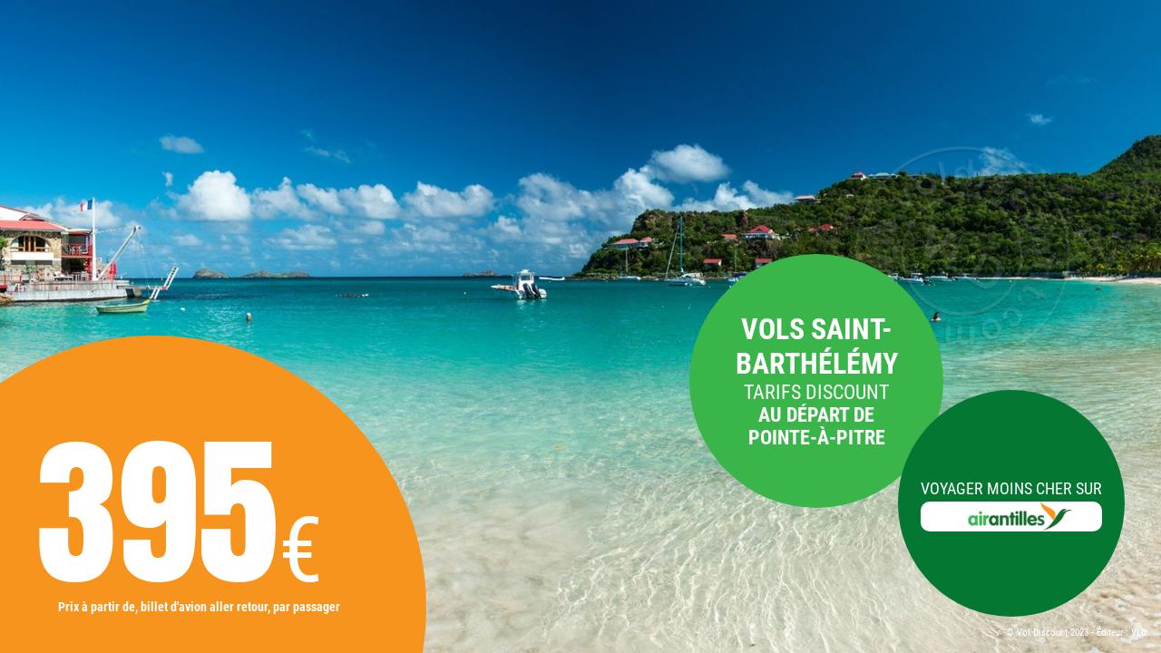 Vol aller retour Pointe-à-Pitre Saint-Barthélémy Air Antilles