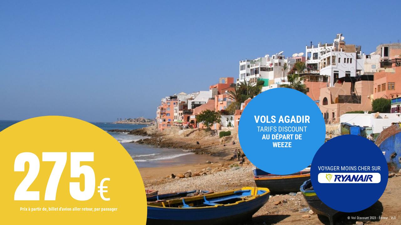 Vol aller retour Agadir