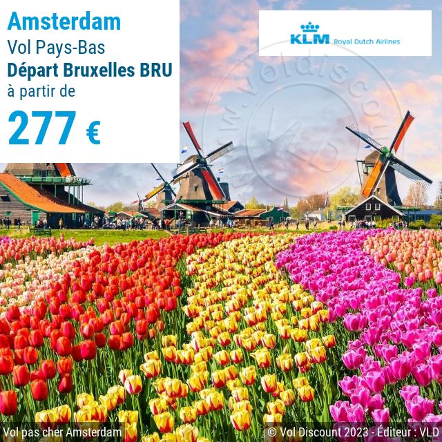 Vol discount Bruxelles Amsterdam KLM