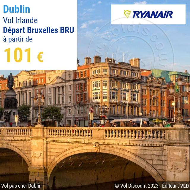 Vol discount Bruxelles Dublin Ryanair