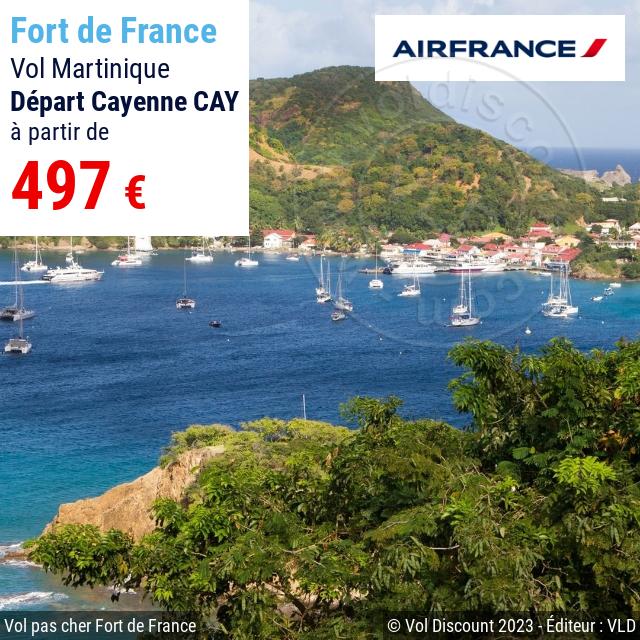 Vol discount Cayenne Fort de France Air France