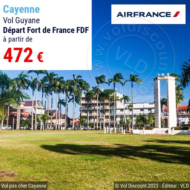 Vol discount Fort de France Cayenne Air France
