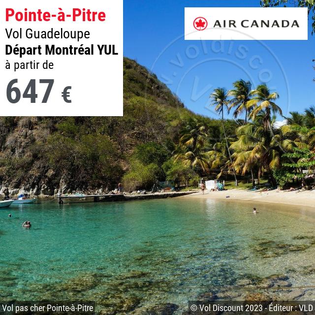 Vol discount Montréal Pointe-à-Pitre Air Canada