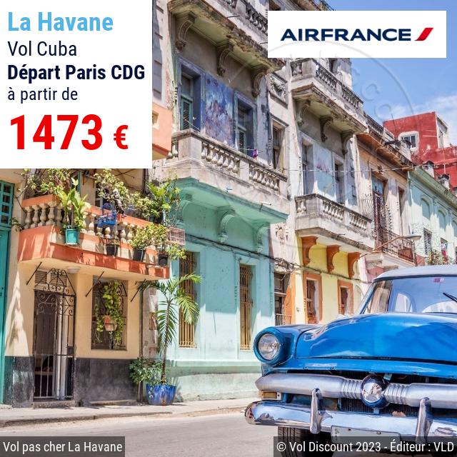 Vol discount Paris La Havane Air France