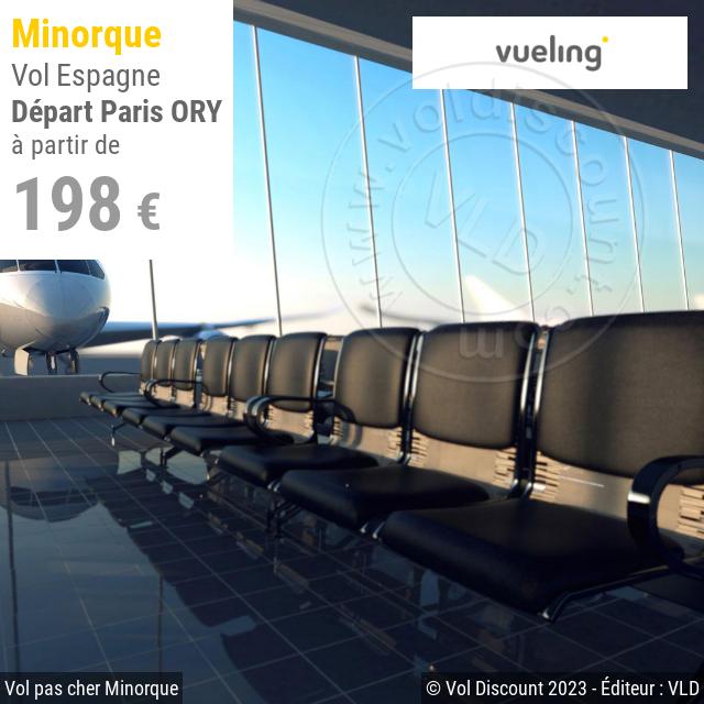 Vol discount Paris Minorque Vueling