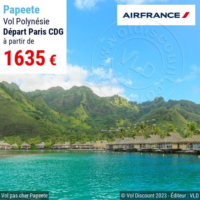 Vol discount Paris Papeete Air France